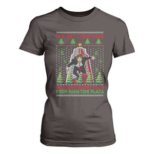 Xmas Nakatomi Plaza T Shirt For Women It's Not Christmas Until Hans Gruber Falls TS09 Dark Chocolate Print Your Wear