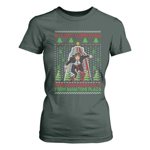 Xmas Nakatomi Plaza T Shirt For Women It's Not Christmas Until Hans Gruber Falls TS09 Dark Forest Green Print Your Wear