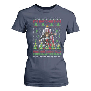 Xmas Nakatomi Plaza T Shirt For Women It's Not Christmas Until Hans Gruber Falls TS09 Navy Print Your Wear