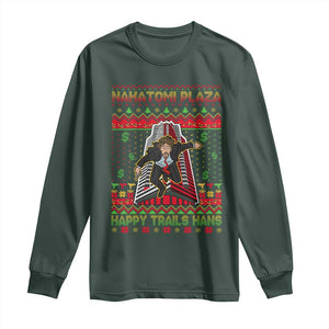 Christmas Nakatomi Plaza 1988 Long Sleeve Shirt Happy Trails Hans TS09 Dark Forest Green Print Your Wear