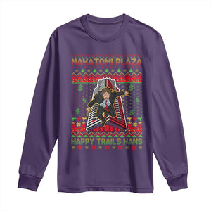 Christmas Nakatomi Plaza 1988 Long Sleeve Shirt Happy Trails Hans TS09 Purple Print Your Wear