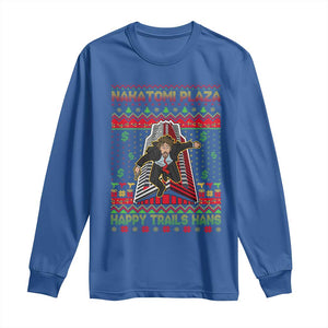 Christmas Nakatomi Plaza 1988 Long Sleeve Shirt Happy Trails Hans TS09 Royal Blue Print Your Wear