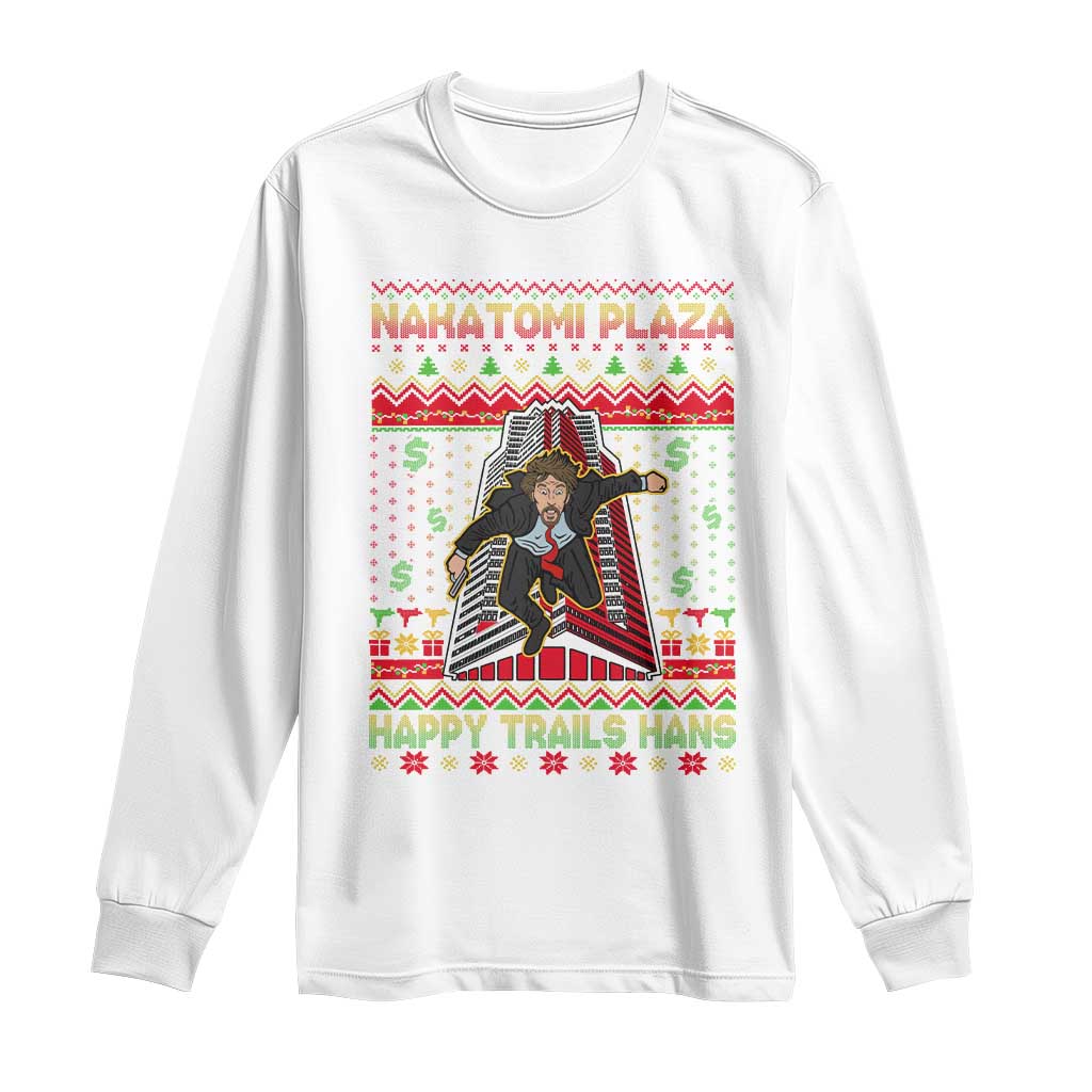 Christmas Nakatomi Plaza 1988 Long Sleeve Shirt Happy Trails Hans TS09 White Print Your Wear