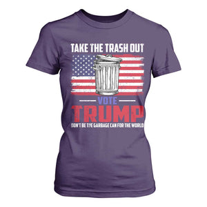 Trump 2024 T Shirt For Women Dont Be The Garbage Can For The World Take The Trash Out TS09 Purple Print Your Wear