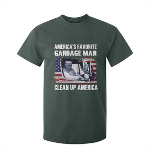 Trump 2024 T Shirt For Kid America's Favorite Garbage Man Time To Clean Up American TS09 Dark Forest Green Print Your Wear