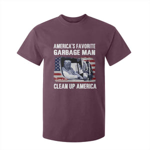 Trump 2024 T Shirt For Kid America's Favorite Garbage Man Time To Clean Up American TS09 Maroon Print Your Wear