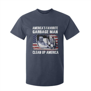 Trump 2024 T Shirt For Kid America's Favorite Garbage Man Time To Clean Up American TS09 Navy Print Your Wear