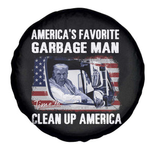 Trump 2024 Spare Tire Cover America's Favorite Garbage Man Time To Clean Up American TS09 Print Your Wear