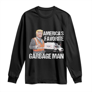 Trump 2024 Long Sleeve Shirt America's Favorite Garbage Man TS09 Black Print Your Wear