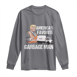 Trump 2024 Long Sleeve Shirt America's Favorite Garbage Man TS09 Charcoal Print Your Wear