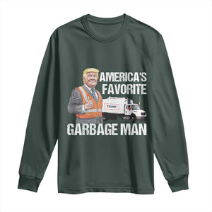 Trump 2024 Long Sleeve Shirt America's Favorite Garbage Man TS09 Dark Forest Green Print Your Wear