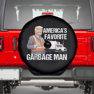 Trump 2024 Spare Tire Cover America's Favorite Garbage Man TS09 Black Print Your Wear