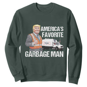 Trump 2024 Sweatshirt America's Favorite Garbage Man TS09 Dark Forest Green Print Your Wear