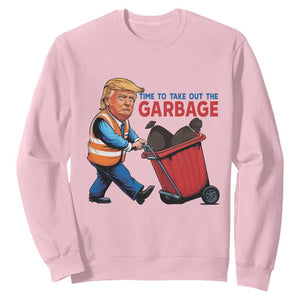 Trump 2024 Sweatshirt Time To Take Out The Garbage TS09 Light Pink Print Your Wear