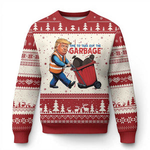 Trump 2024 Ugly Christmas Sweater Time To Take Out The Garbage TS09 Red Print Your Wear