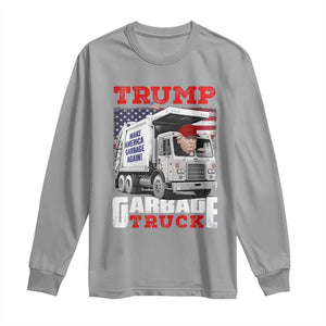 Trump 2024 Long Sleeve Shirt Trump Garbage Truck TS09 Sport Gray Print Your Wear