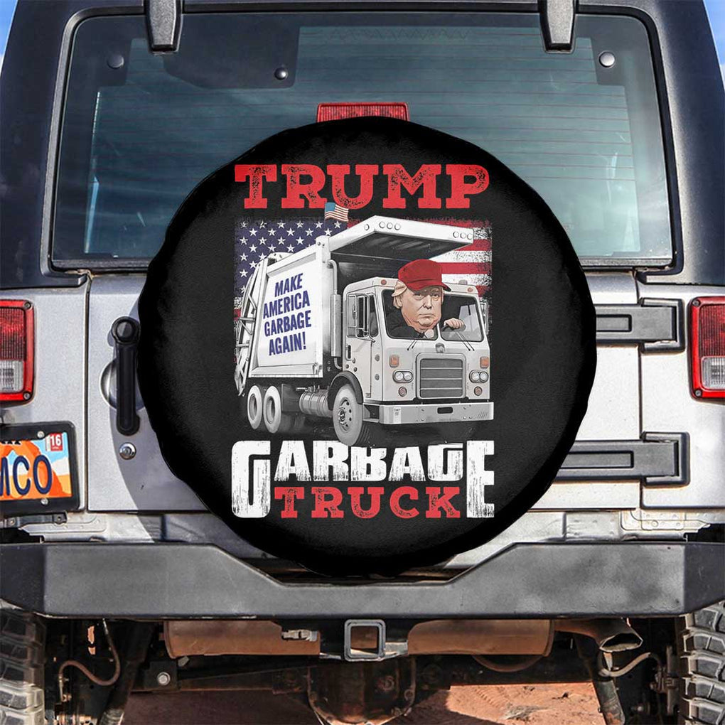 Trump 2024 Spare Tire Cover Trump Garbage Truck TS09 No hole Black Print Your Wear