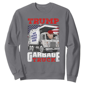 Trump 2024 Sweatshirt Trump Garbage Truck TS09 Charcoal Print Your Wear