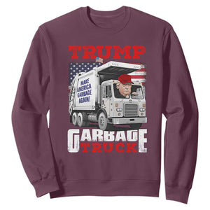 Trump 2024 Sweatshirt Trump Garbage Truck TS09 Maroon Print Your Wear