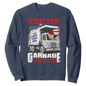 Trump 2024 Sweatshirt Trump Garbage Truck TS09 Navy Print Your Wear