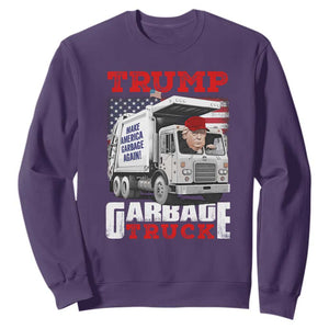 Trump 2024 Sweatshirt Trump Garbage Truck TS09 Purple Print Your Wear