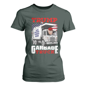 Trump 2024 T Shirt For Women Trump Garbage Truck TS09 Dark Forest Green Print Your Wear