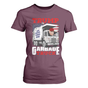 Trump 2024 T Shirt For Women Trump Garbage Truck TS09 Maroon Print Your Wear