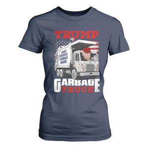 Trump 2024 T Shirt For Women Trump Garbage Truck TS09 Navy Print Your Wear