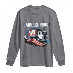 Trump 2024 Long Sleeve Shirt Garbage Proud Trump Garbage Truck TS09 Charcoal Print Your Wear