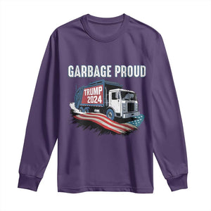 Trump 2024 Long Sleeve Shirt Garbage Proud Trump Garbage Truck TS09 Purple Print Your Wear