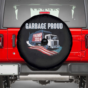 Trump 2024 Spare Tire Cover Garbage Proud Trump Garbage Truck TS09 Black Print Your Wear