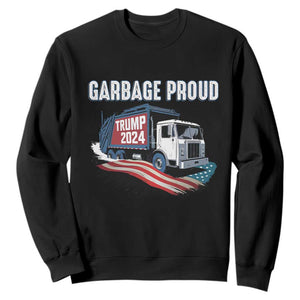 Trump 2024 Sweatshirt Garbage Proud Trump Garbage Truck TS09 Black Print Your Wear