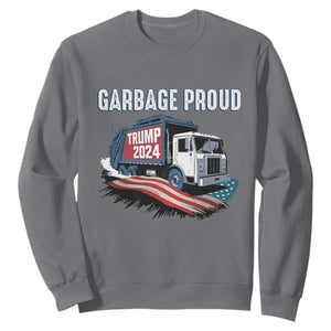 Trump 2024 Sweatshirt Garbage Proud Trump Garbage Truck TS09 Charcoal Print Your Wear