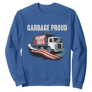 Trump 2024 Sweatshirt Garbage Proud Trump Garbage Truck TS09 Royal Blue Print Your Wear