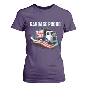 Trump 2024 T Shirt For Women Garbage Proud Trump Garbage Truck TS09 Purple Print Your Wear