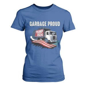 Trump 2024 T Shirt For Women Garbage Proud Trump Garbage Truck TS09 Royal Blue Print Your Wear