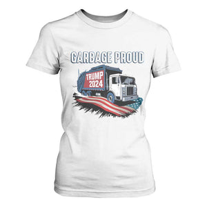 Trump 2024 T Shirt For Women Garbage Proud Trump Garbage Truck TS09 White Print Your Wear