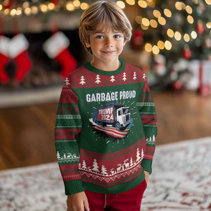 Trump 2024 Ugly Christmas Sweater Garbage Proud Trump Garbage Truck TS09 Christmas Print Your Wear