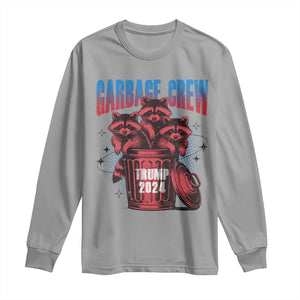 Trump 2024 Long Sleeve Shirt Garbage Crew Raccoon Trump Supporters TS09 Sport Gray Print Your Wear