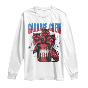 Trump 2024 Long Sleeve Shirt Garbage Crew Raccoon Trump Supporters TS09 White Print Your Wear