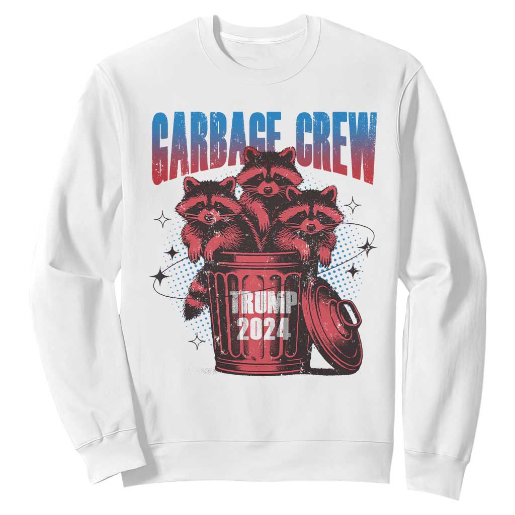 Trump 2024 Sweatshirt Garbage Crew Raccoon Trump Supporters TS09 White Print Your Wear