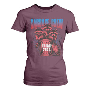 Trump 2024 T Shirt For Women Garbage Crew Raccoon Trump Supporters TS09 Maroon Print Your Wear