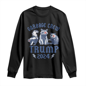 Trump 2024 Long Sleeve Shirt Garbage Crew Team Trash Raccoon Opossum Rat TS09 Black Print Your Wear