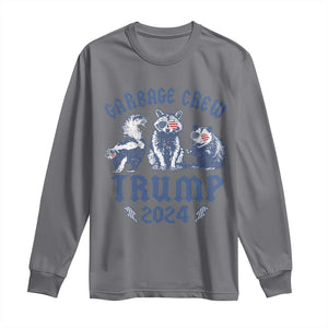 Trump 2024 Long Sleeve Shirt Garbage Crew Team Trash Raccoon Opossum Rat TS09 Charcoal Print Your Wear