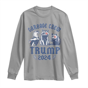 Trump 2024 Long Sleeve Shirt Garbage Crew Team Trash Raccoon Opossum Rat TS09 Sport Gray Print Your Wear