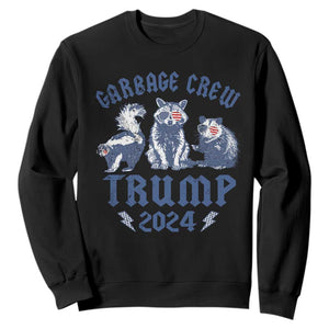 Trump 2024 Sweatshirt Garbage Crew Team Trash Raccoon Opossum Rat TS09 Black Print Your Wear