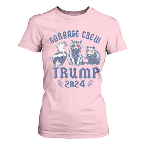 Trump 2024 T Shirt For Women Garbage Crew Team Trash Raccoon Opossum Rat TS09 Light Pink Print Your Wear