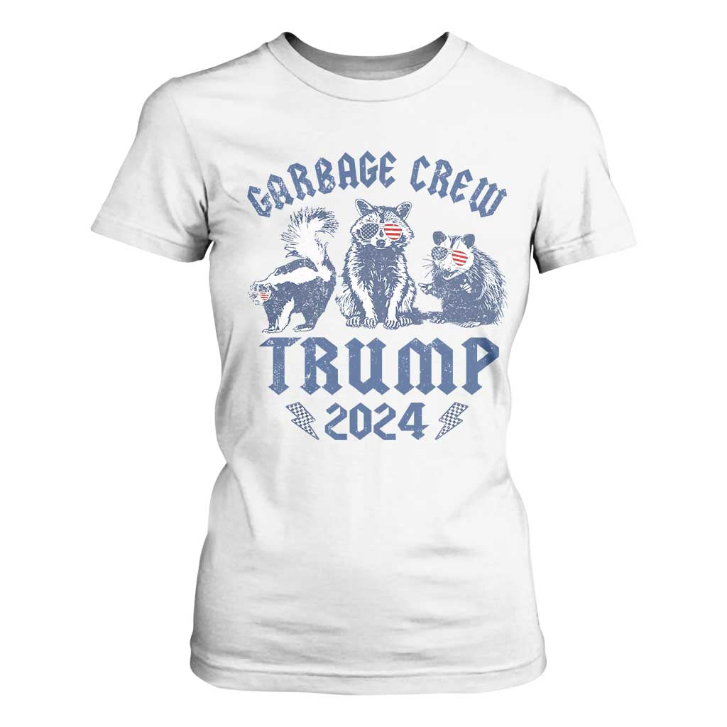 Trump 2024 T Shirt For Women Garbage Crew Team Trash Raccoon Opossum Rat TS09 White Print Your Wear