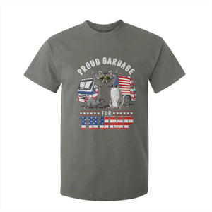 Trump 2024 T Shirt For Kid Proud Garbage For Trump Team Trash TS09 Military Green Print Your Wear