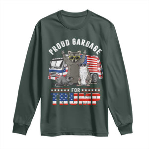 Trump 2024 Long Sleeve Shirt Proud Garbage For Trump Team Trash TS09 Dark Forest Green Print Your Wear